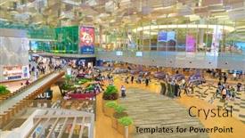  Presentation with changi airport - Audience pleasing theme consisting of singapore-circa-august-2016-inside backdrop and a yellow colored foreground