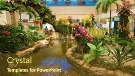  Presentation with changi airport - Colorful slide deck enhanced with singapore-circa-august-2016-inside backdrop and a tawny brown colored foreground