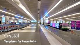  Presentation with changi airport - Slide deck with singapore-circa-january-2020-baggage background and a gray colored foreground