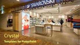  Presentation with changi airport - PPT theme consisting of singapore-circa-january-2020-swarovski background and a tawny brown colored foreground