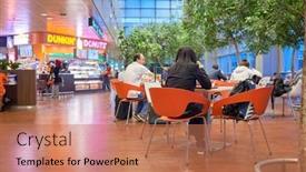  Presentation with changi airport - Presentation with singapore-circa-november-2015-people background and a coral colored foreground