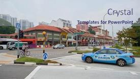  Presentation with singapore city landscape - Audience pleasing slide deck consisting of singapore-circa-november-2015-singapore backdrop and a sky blue colored foreground