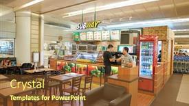  Presentation with submarine - Presentation theme featuring singapore-circa-november-2015-subway background and a tawny brown colored foreground