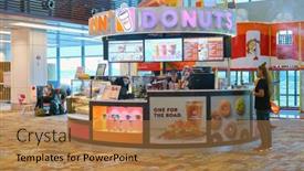  Presentation with changi airport - Presentation theme enhanced with singapore-circa-september-2016-dunkin background and a coral colored foreground