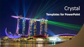  Presentation with singapore water - Colorful presentation theme enhanced with singapore-city-singapore-february-19 backdrop and a navy blue colored foreground