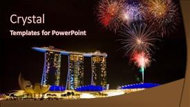  Presentation with singapore water - Audience pleasing slide deck consisting of singapore-city-singapore-february-22 backdrop and a wine colored foreground