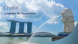  Presentation with merlion - Slides enhanced with singapore-city-singapore-february-22 background and a light blue colored foreground