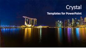  Presentation with architecture city - Audience pleasing slide deck consisting of singapore city skyline - architecture backdrop and a navy blue colored foreground