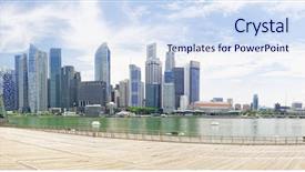  Presentation with asia tourism - Slides with singapore city skyline at day background and a sky blue colored foreground