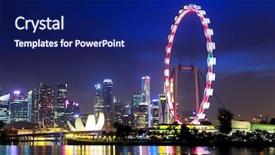  Presentation with singapore tourism - Presentation having singapore city skyline at night background and a  colored foreground