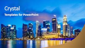  Presentation with night city - PPT layouts enhanced with singapore city skyline at night background and a cobalt blue colored foreground