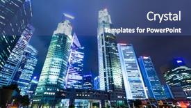  Presentation with city night - Colorful slide set enhanced with boy breaking his piggy bank backdrop and a gray colored foreground