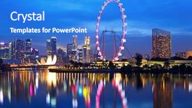  Presentation with singapore city landscape - Presentation theme consisting of beagle drinks a cocktail isolated on white background and a lemonade colored foreground