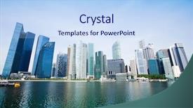  Presentation with singapore - PPT layouts having singapore city background and a light blue colored foreground