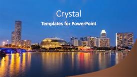  Presentation with singapore - Beautiful theme featuring singapore-cityscape-skyline-night-view backdrop and a teal colored foreground