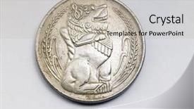  Presentation with singapore - Beautiful PPT theme featuring singapore coin on the white backdrop and a light gray colored foreground