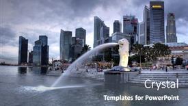  Presentation with merlion - Presentation theme featuring singapore-dec-29-the-merlion background and a gray colored foreground