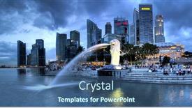  Presentation with merlion - Presentation theme having singapore-dec-29-the-merlion background and a  colored foreground