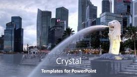  Presentation with merlion - Presentation having singapore-dec-29-the-merlion background and a ocean colored foreground