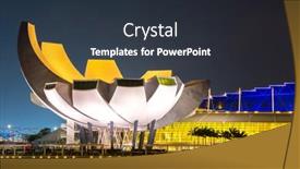  Presentation with science museum - Theme featuring singapore-feb-12-architecture background and a tawny brown colored foreground