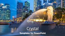  Presentation with merlion - Colorful slides enhanced with singapore-feb-12-merlion backdrop and a ocean colored foreground