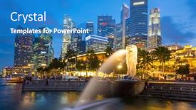  Presentation with merlion - Presentation theme enhanced with singapore-feb-13-merlion background and a teal colored foreground