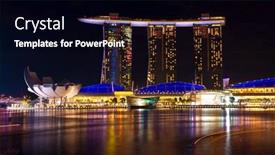  Presentation with property - Audience pleasing theme consisting of singapore-february-1-marina-bay backdrop and a black colored foreground