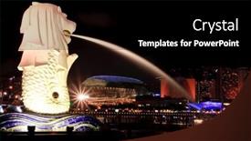  Presentation with merlion - Audience pleasing slides consisting of singapore-jan-23-closeup backdrop and a black colored foreground