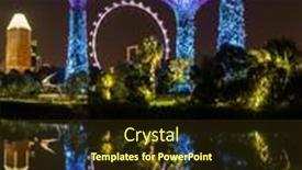  Presentation with gardens - Presentation theme having singapore-june-25-2016-night background and a tawny brown colored foreground