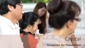  Presentation with respect - Colorful presentation design enhanced with singapore-march-23-visitors-paying backdrop and a coral colored foreground