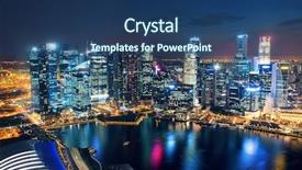  Presentation with marina security - Theme featuring singapore marina bay rooftop view background and a ocean colored foreground