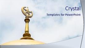  Presentation with masjid - Presentation theme consisting of singapore mosque tower at masjid background and a sky blue colored foreground