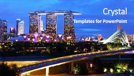 Presentation with singapore - Presentation featuring singapore night background and a cobalt blue colored foreground
