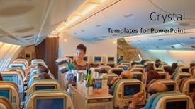  Presentation with flight attendant - Presentation design featuring singapore-november-03-2015-flight background and a coral colored foreground