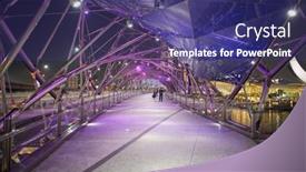  Presentation with pedestrian bridge - Colorful presentation design enhanced with singapore-november-08-2015 backdrop and a violet colored foreground