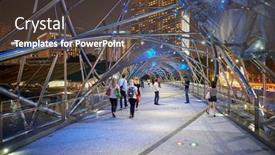  Presentation with pedestrian bridge - Amazing presentation design having singapore-november-08-2015 backdrop and a tawny brown colored foreground