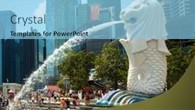  Presentation with merlion - Colorful PPT theme enhanced with singapore-october-26-2019 backdrop and a light blue colored foreground