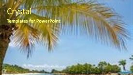  Presentation with singapore - Cool new slide deck with singapore-sentosa-resort-siloso-beach backdrop and a tawny brown colored foreground