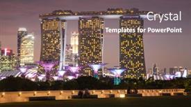  Presentation with barrage - Beautiful presentation design featuring singapore-singapore-march-2019-vibrant backdrop and a gray colored foreground