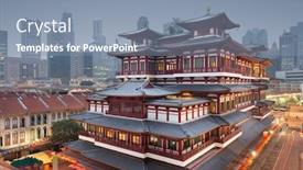  Presentation with singapore - Audience pleasing slides consisting of singapore-skyline-with-the-buddha backdrop and a mint green colored foreground