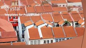  Presentation with singapore - Slide set having singapore traditional shop house background and a coral colored foreground