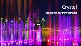  Presentation with singapore water - Colorful theme enhanced with singapore water show with city backdrop and a wine colored foreground