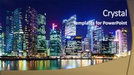  Presentation with singapore - Slide set featuring singapore background and a navy blue colored foreground