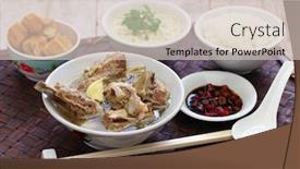  Presentation with pork rib - Colorful PPT layouts enhanced with singare-bak-kut-teh-spicy backdrop and a lemonade colored foreground