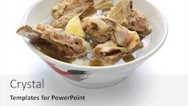  Presentation with pork rib - Amazing slide deck having teh spicy pork rib soup backdrop and a light gray colored foreground