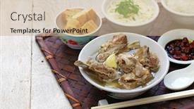  Presentation with pork rib - PPT theme featuring singare-bak-kut-teh-spicy background and a coral colored foreground