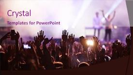  Presentation with concert - PPT layouts with singer - crowd at concert background and a pink colored foreground