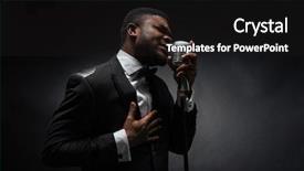  Presentation with afro - Theme having singer - handsome afro american man singing background and a black colored foreground