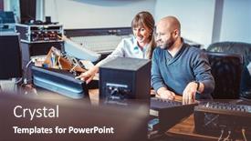  Presentation with singer - PPT layouts enhanced with singer-or-artist-and-sound background and a tawny brown colored foreground