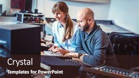  Presentation with singer - Presentation consisting of singer-or-artist-and-sound background and a tawny brown colored foreground